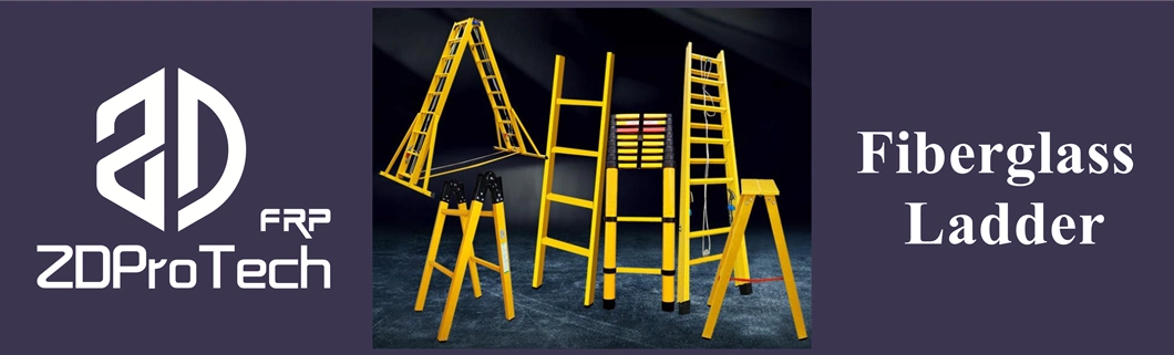 Safety FRP Insulation Double Side Folding Ladder/ Fiberglass Platform Twin Step Ladder